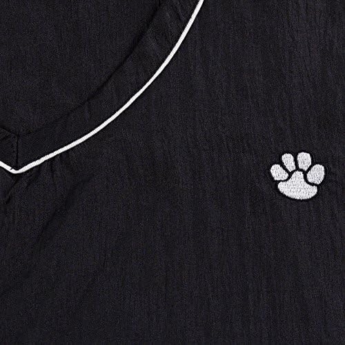 Top Performance Contrast-Trim V-Neck Grooming Tops — Fashionable and Versatile Tops for Professional Groomers - X-Large, Black/White