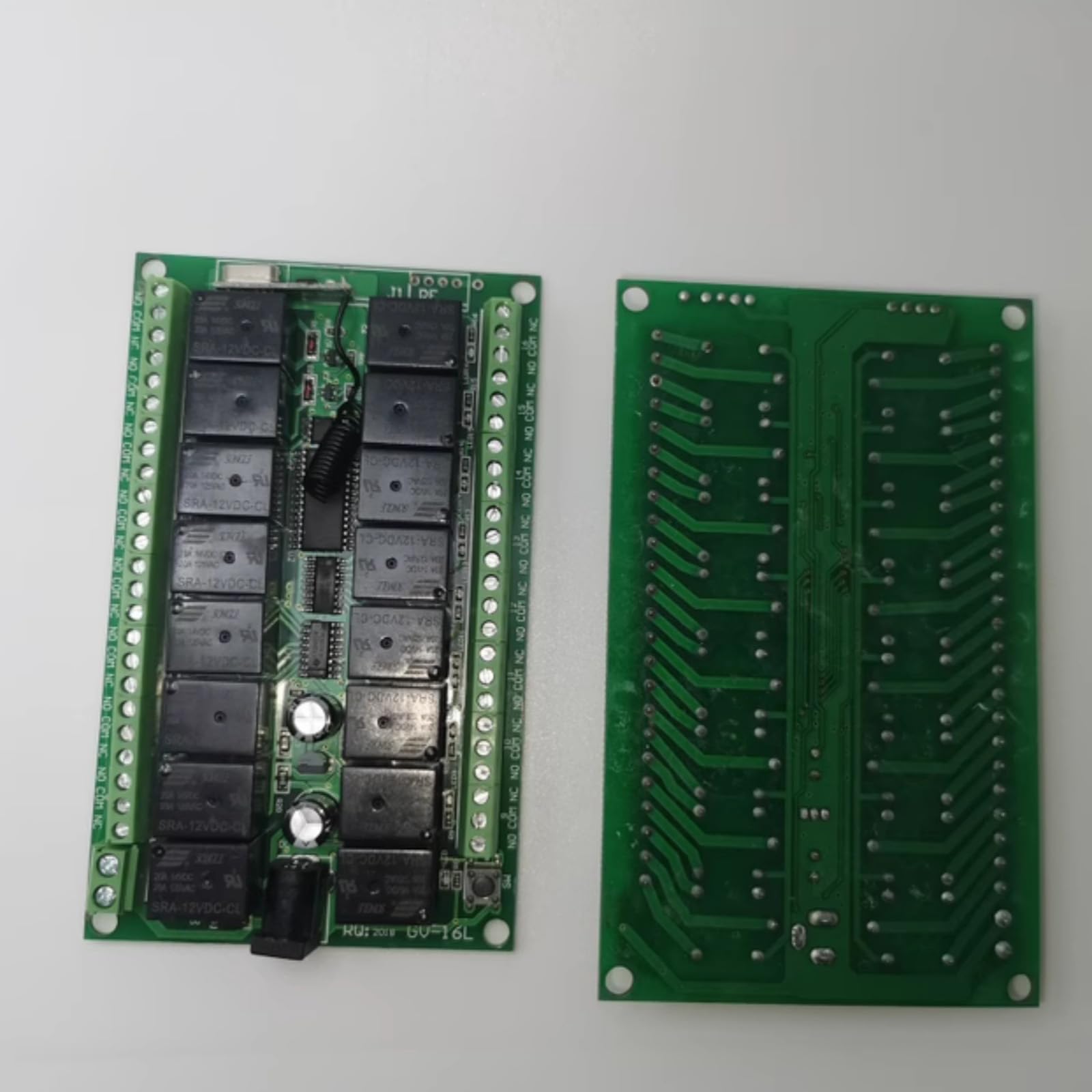 Interruptor de control remoto inalámbrico de 16 canales, módulo receptor de relé RF, transmisor + receptor DC12V