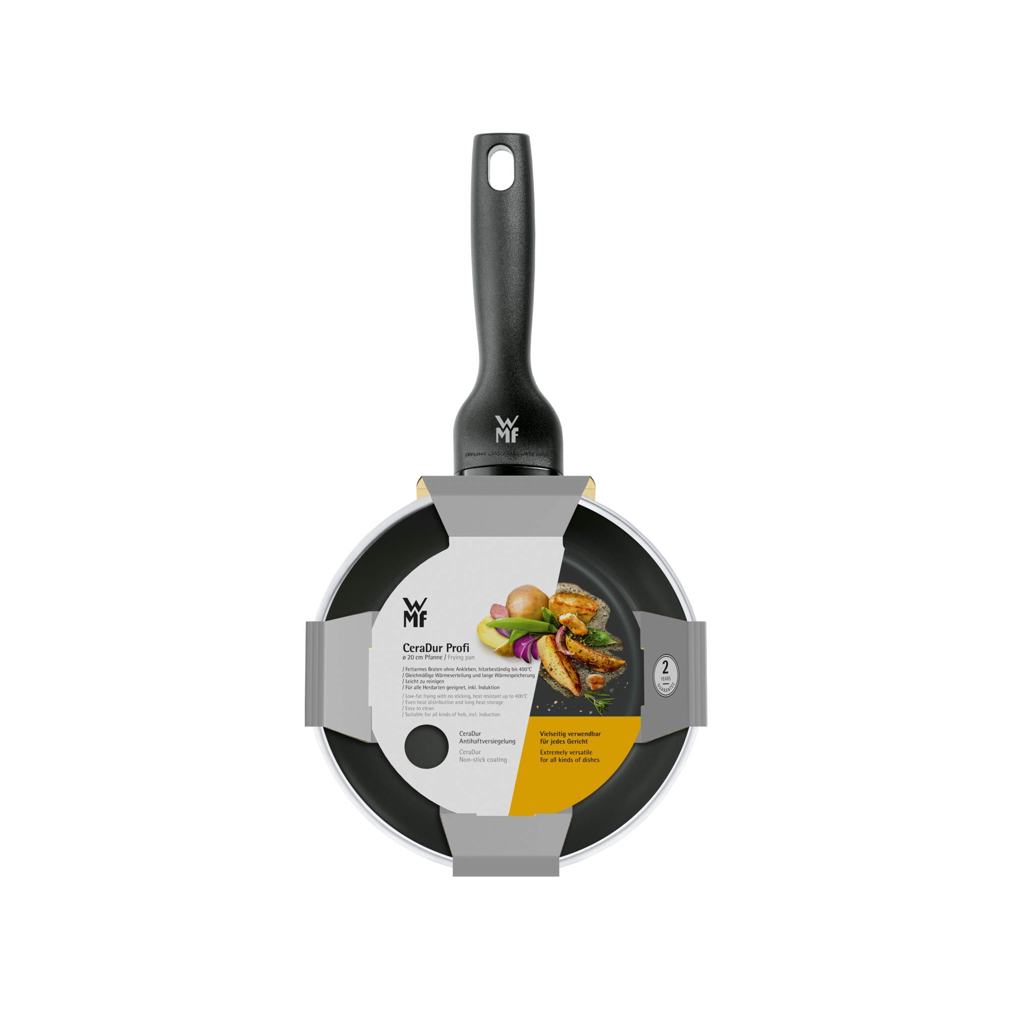 WMF Ceradur Profi Bratpfanne Induktion 20 cm, Cromargan Edelstahl beschichtet, Keramikbeschichtung, Kunststoffgriff, Keramikpfanne