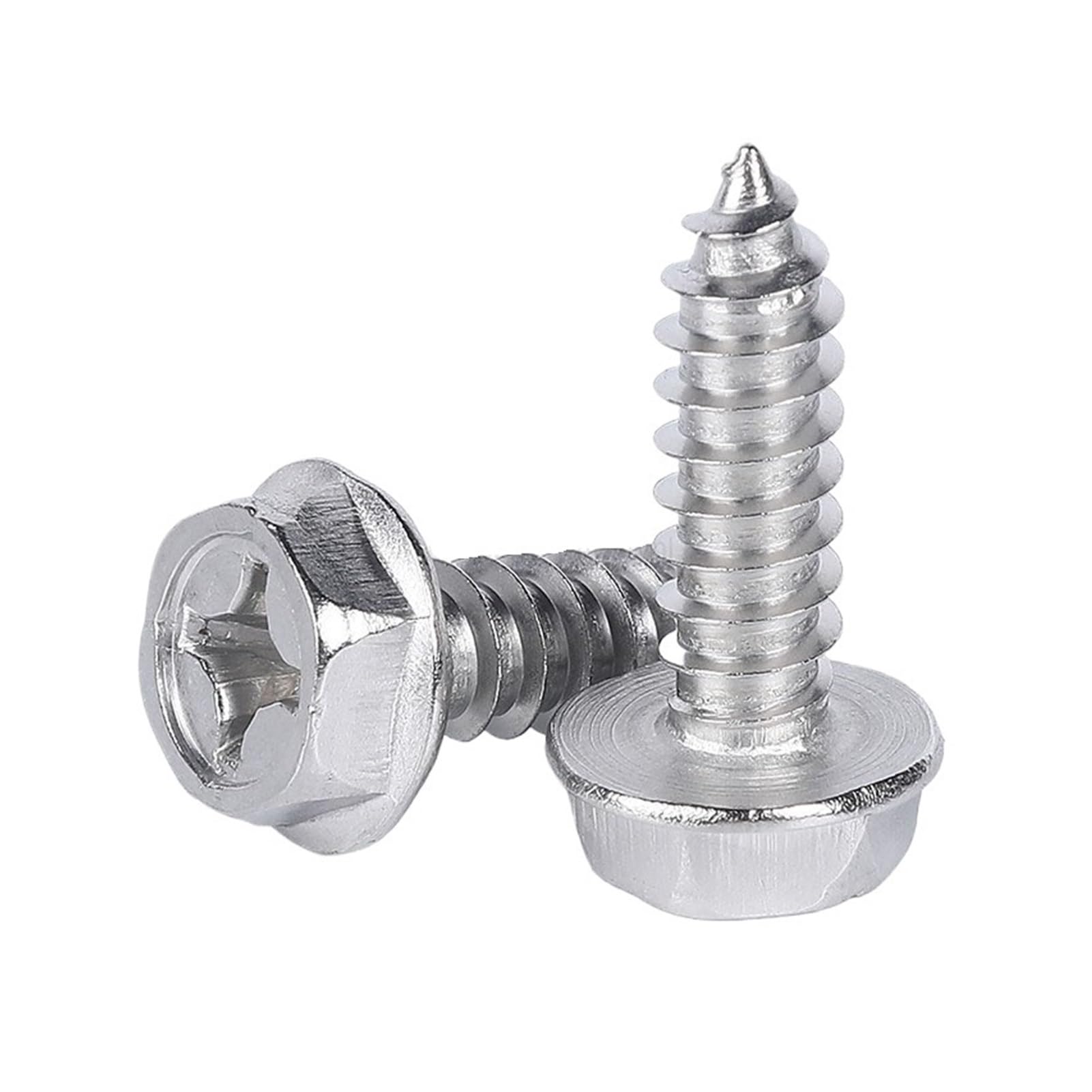 Tornillos Tornillos autorroscantes Tornillo de Ace Tornillos autorroscantes hexagonales de Acero Inoxidable 304 con Cabeza en y Brida Hexagonal, Clavos for Madera M3 M4 M5 M6(M5x30 20pcs)