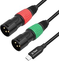 Vista 1 de SiYear USB C a doble XLR macho cable de audio, adaptador tipo C a 2 XLR macho cable de amplificador de potencia estéreo para conectar smartphones
