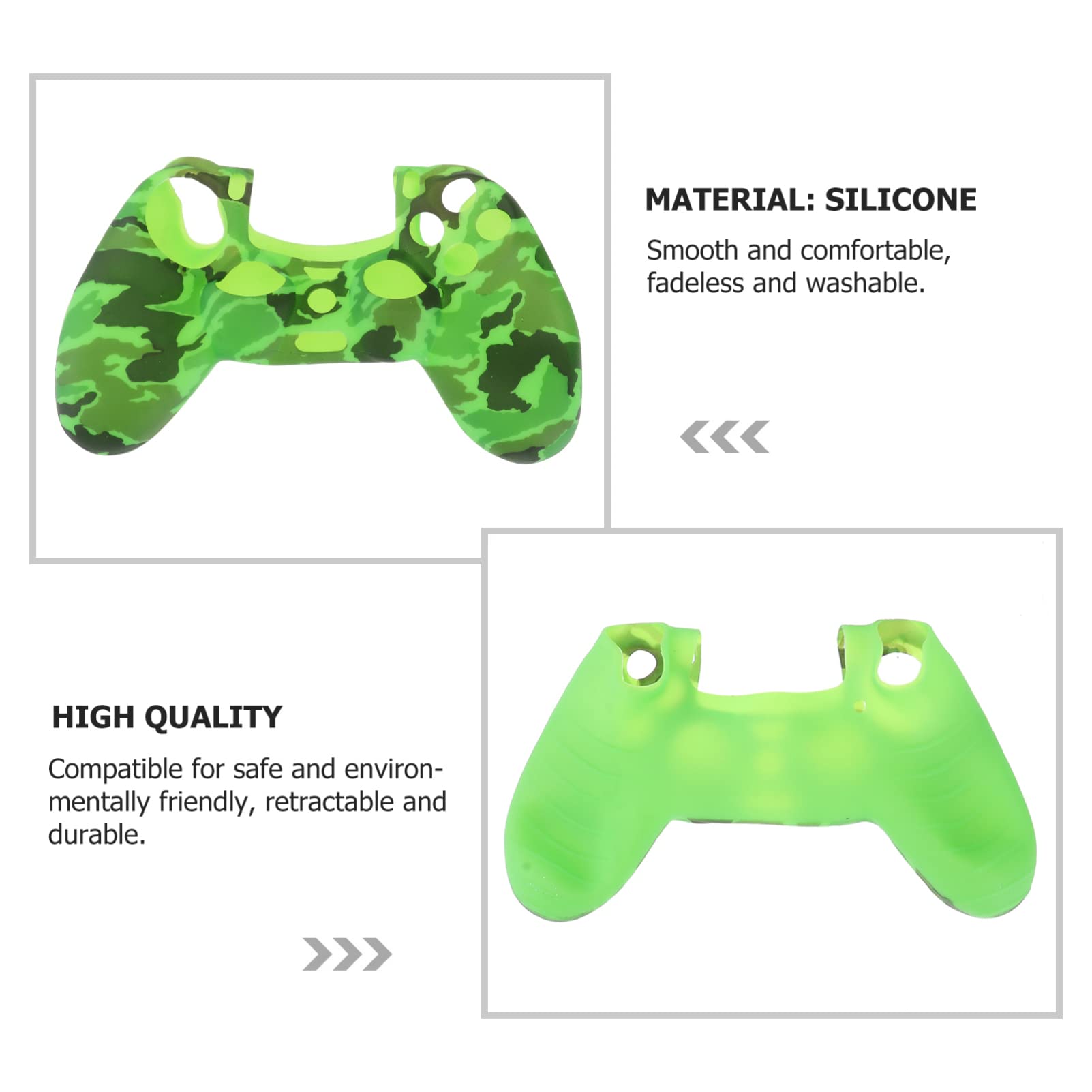 VORCOOL Silikon Schutzhülle Gehäuse für PS4 Controller (Camouflage Grün)