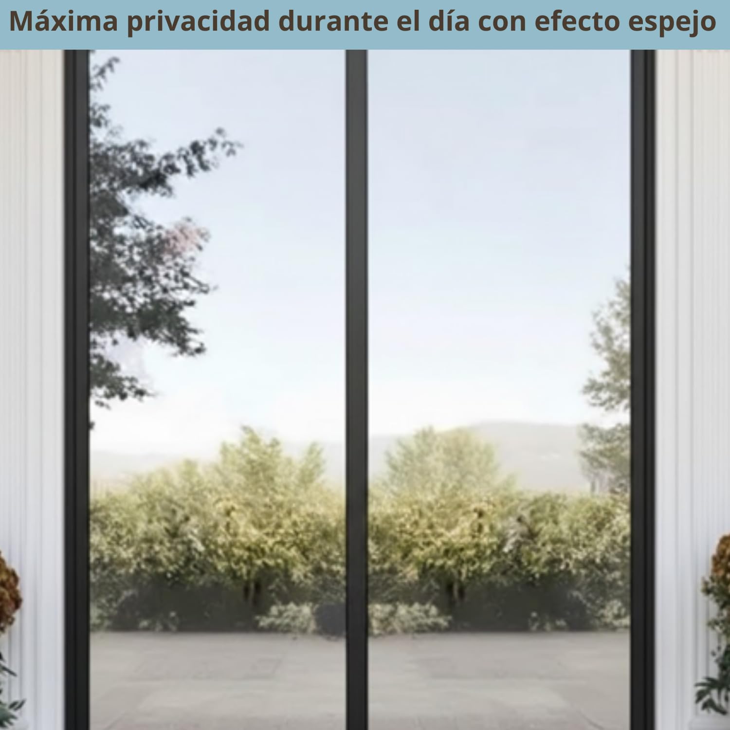 Película de espejo para lunas de privacidad, día – (152 x 200 cm), anti-UV y control de calor, película opaca reflectante autoadhesiva profesional para ventanas de casa u oficina, fijación fuerte, sin