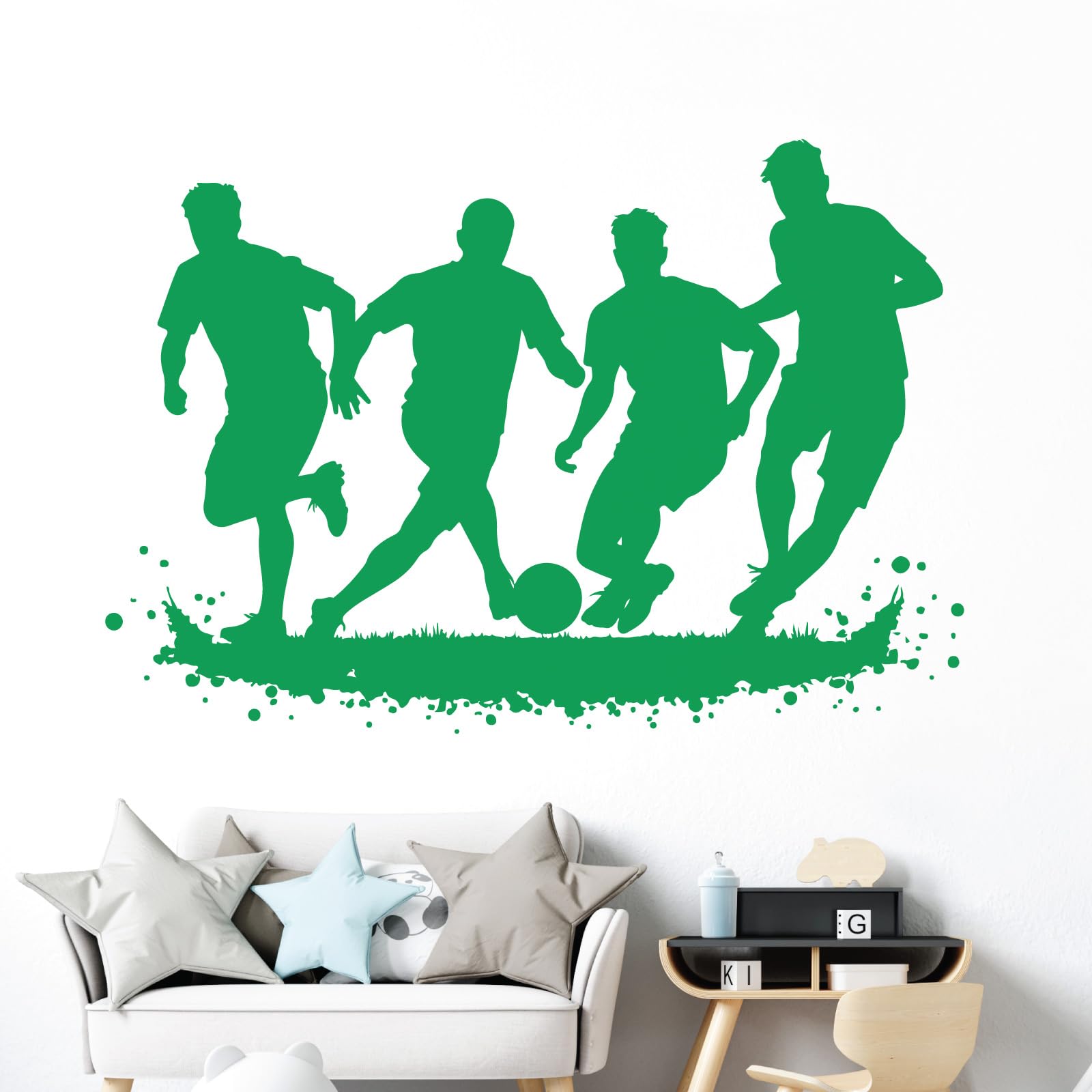 calciatori Wall Art Vinyl Sticker – cameretta dei Bambini, Targa in Vinile, Poppy, Extra Large (1460x550mm)