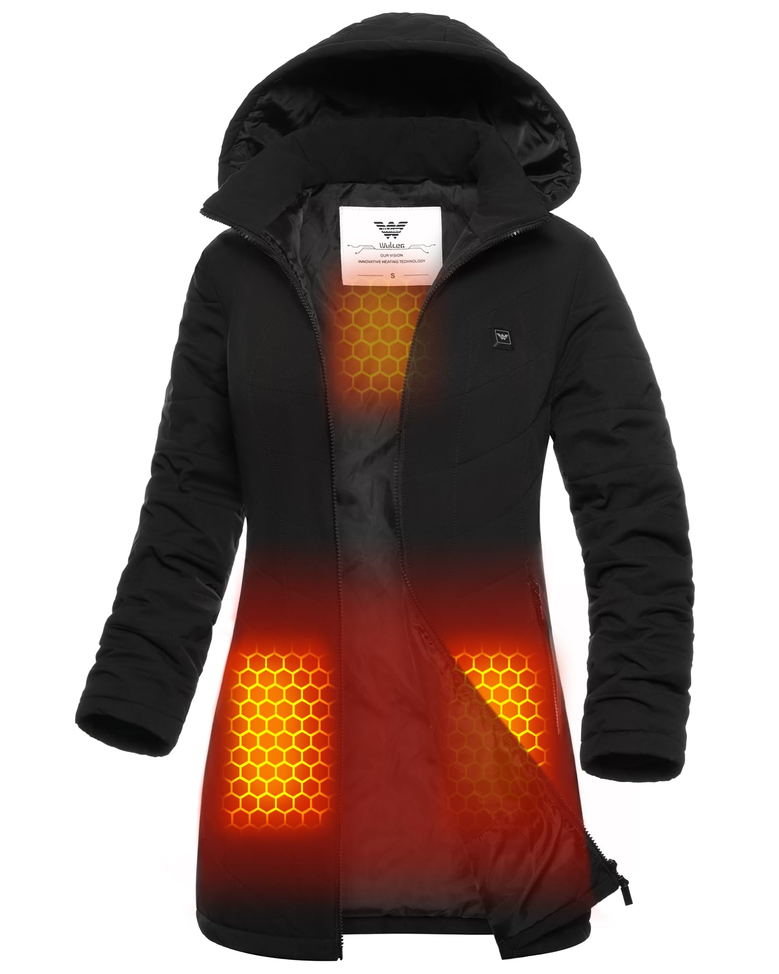 Women's Graphene Heated Jacket, Super Aerogel lining Lock Heat, Large Capacity Battery 16000mAh