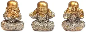 Trio buda decorativo Enfeite Resina Meditando kit com 3 modelo a escolher Budismo Sabedoria Monge Hindu Sábio Bebê (B73)