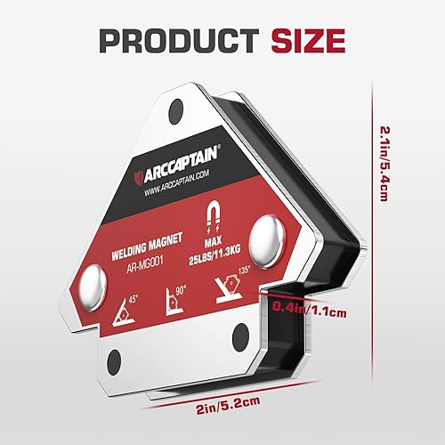 Miniatura 3 de ARCCAPTAIN Imanes de soldadura 4pcs 25LB Juego de imanes de soldadura, soporte de soldadura magnético, accesorios de soldadura de poder de sujeción