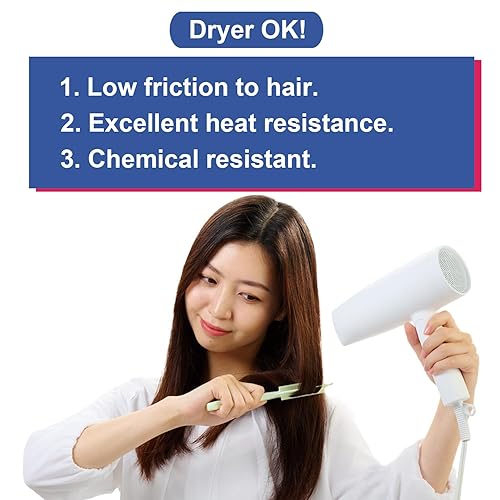 Miniatura 6 de Peine seccionador con una sola mano con dientes finos y gruesos para desenredar y alisar el cabello dañado por el calor (verde)