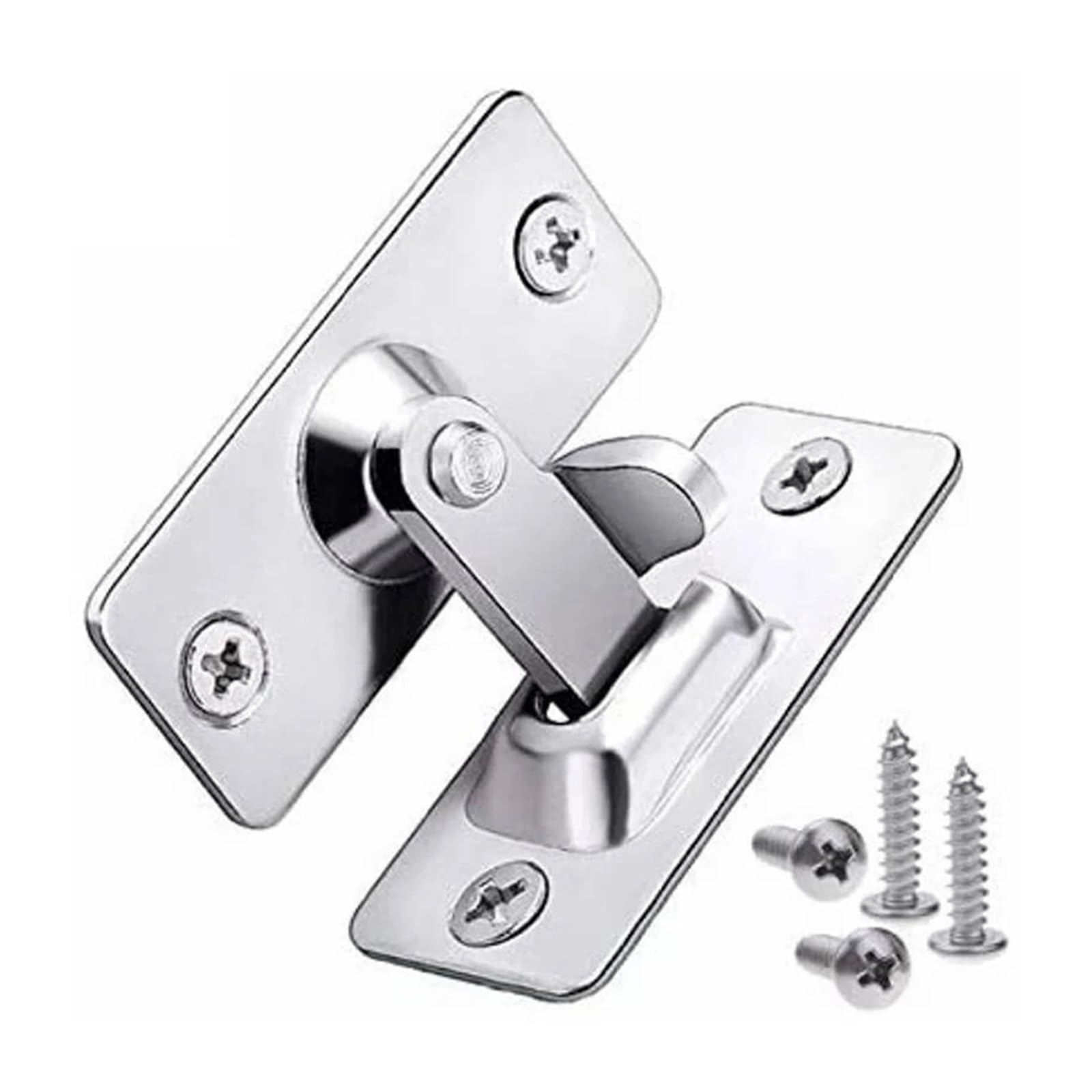 2PCS 90 Degree Stainless Steel Door Latch Right Angle Sliding Bending Lock Screw Locker Hardware Accessories for Interior