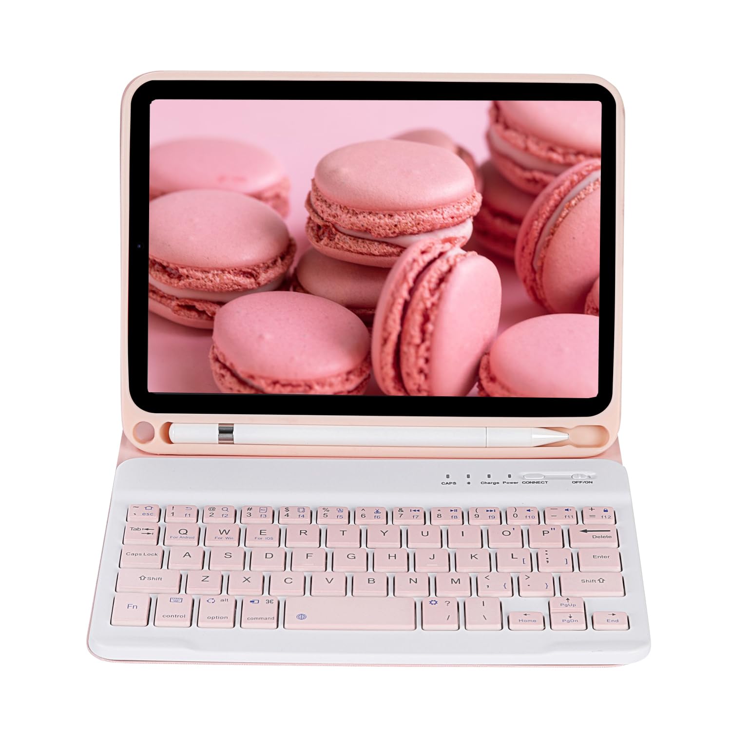 Custodia tastiera per iPad mini 5/4/3/2/1 7.9 pollici cover tastiera wireless magnetica rimovibile QWERTY per iPad mini 1/2/3/4/5 7.9"(Rosa)