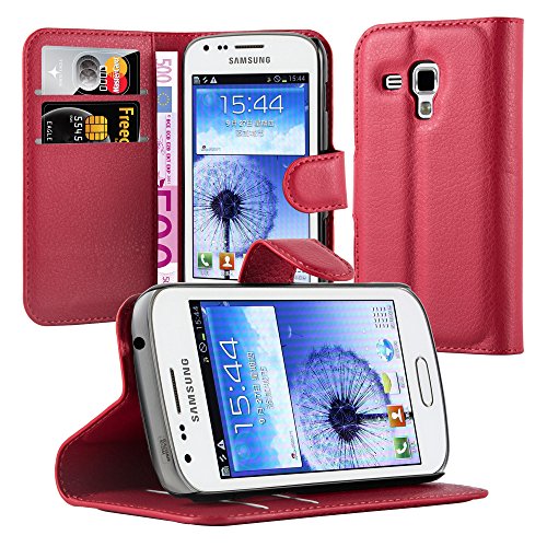 Cadorabo Funda Libro para Samsung Galaxy Trend DUOS en Rojo CARMÍN -...