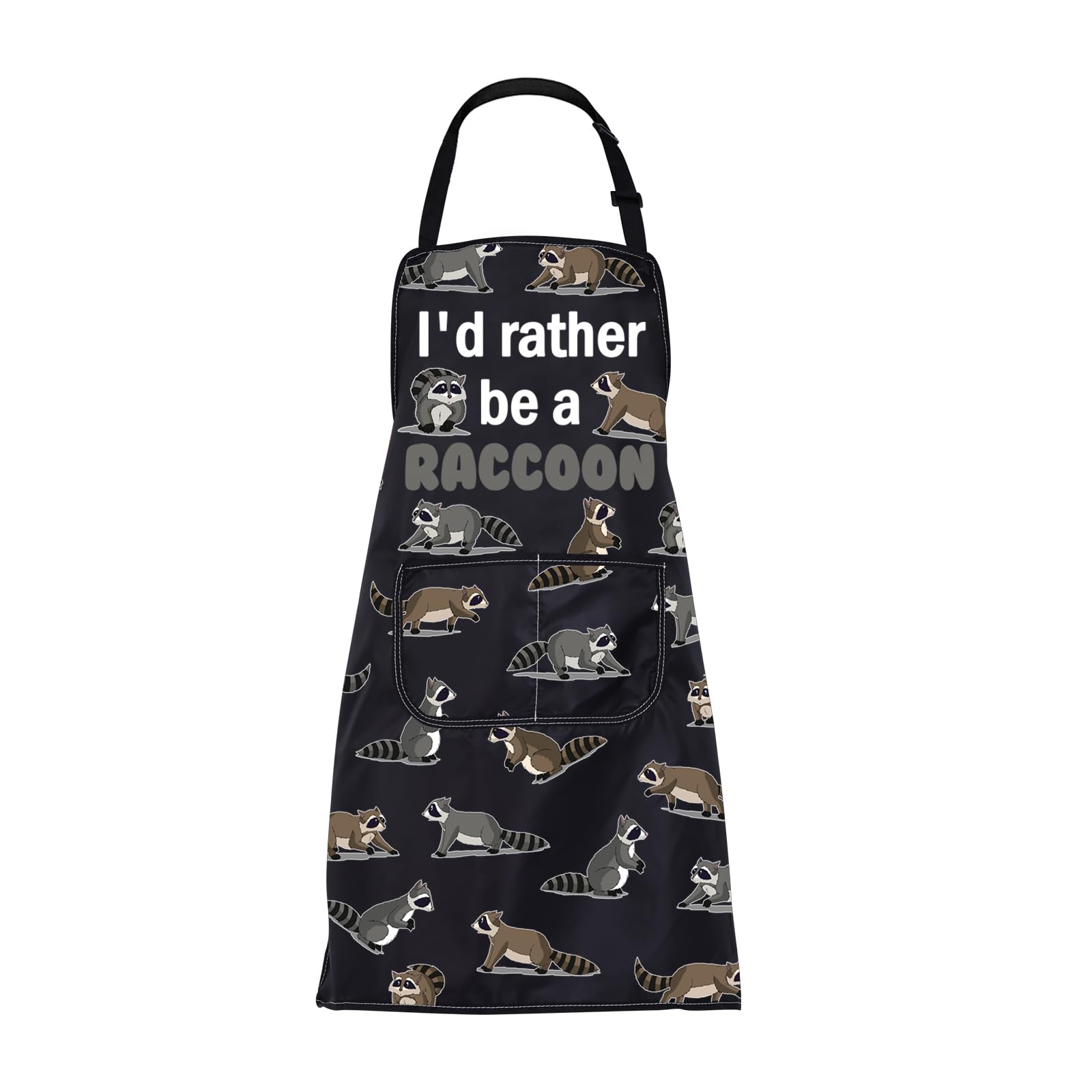 ENSIANTHRaccoon Apron Gifts Raccoon Cooking Kitchen Aprons with Pockets Raccoon Lover Gifts I'd Rather Be A Raccoon Funny Apron