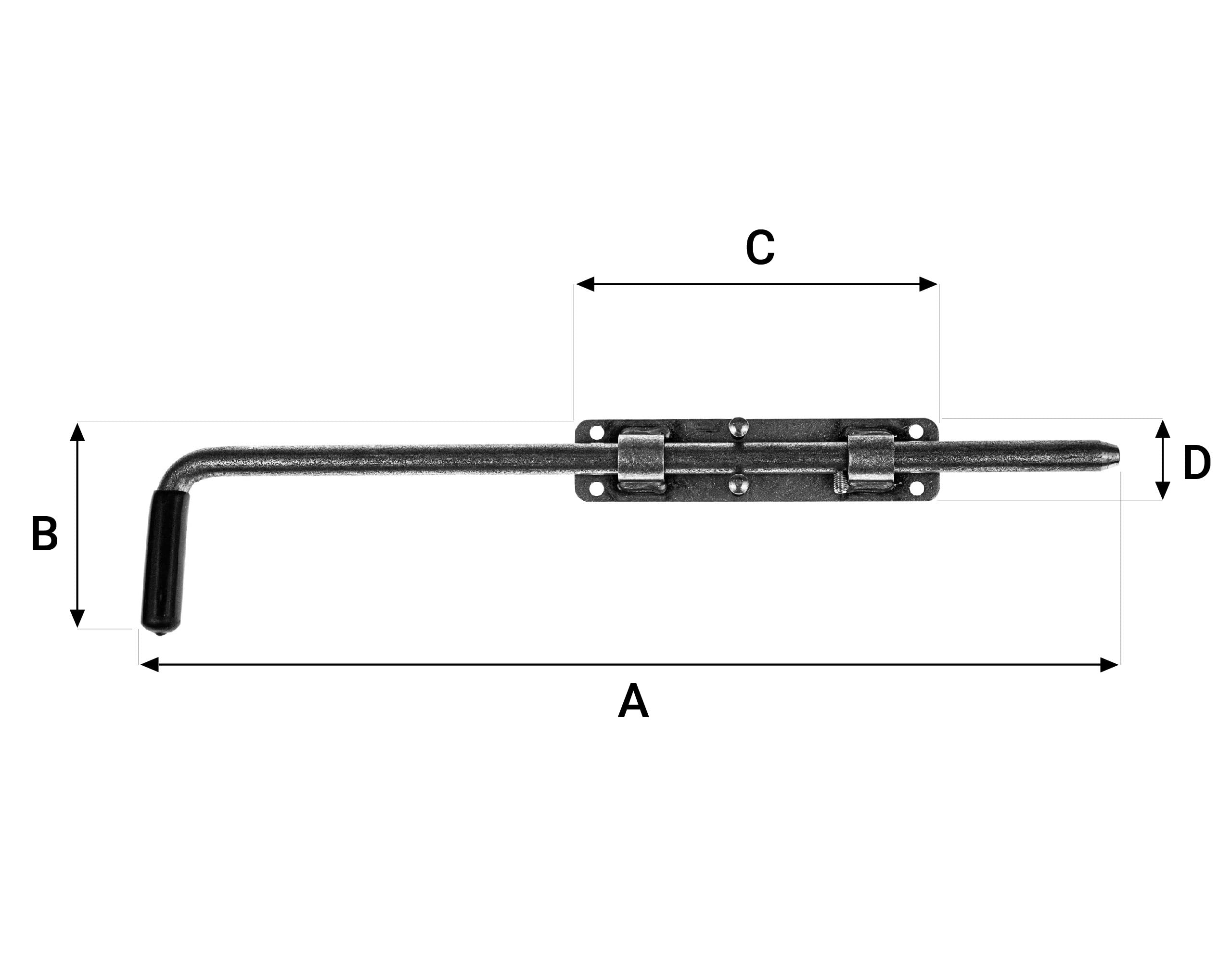 Torriegel Unbemalt 420 mm | Türriegel Bolzenriegel für Garagentore Pforten Gartenlaube (3 Stück)