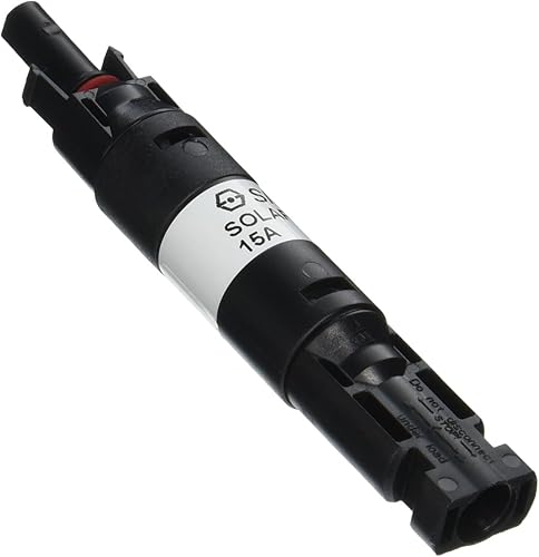 Renogy 15A Conector Macho y Hembra Portafusibles en línea impermeable con fusible, Negro