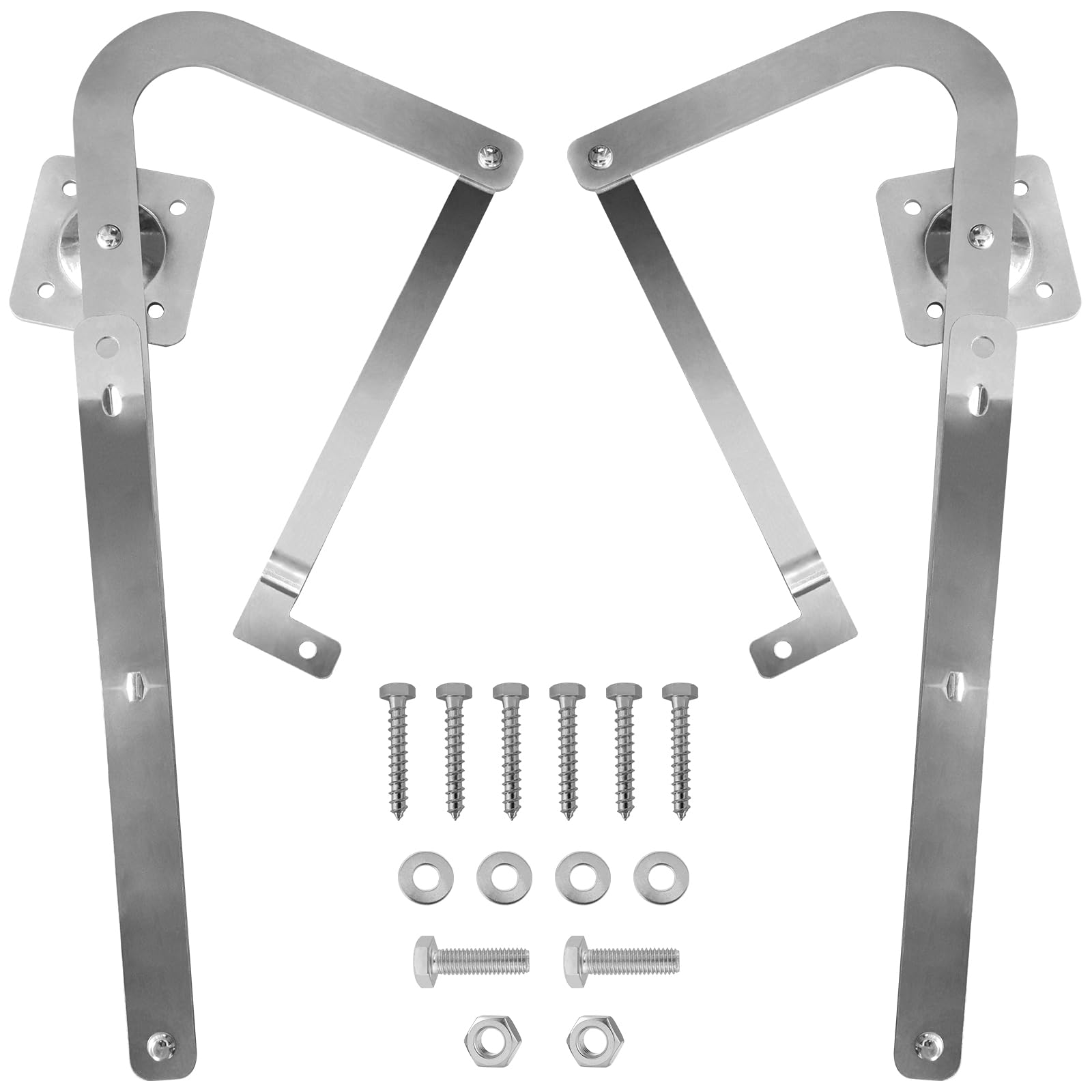 55-2 attic ladder hinge arms, compatible with werner mk5, wu2210, w2208, w2210, heavy duty thick galvanized material suitable for werner attic ladders manufactured after 2010 (55-2)