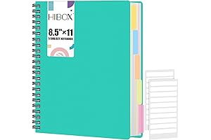 8-Subject Spiral-Bound Hard-cover Project Notebook