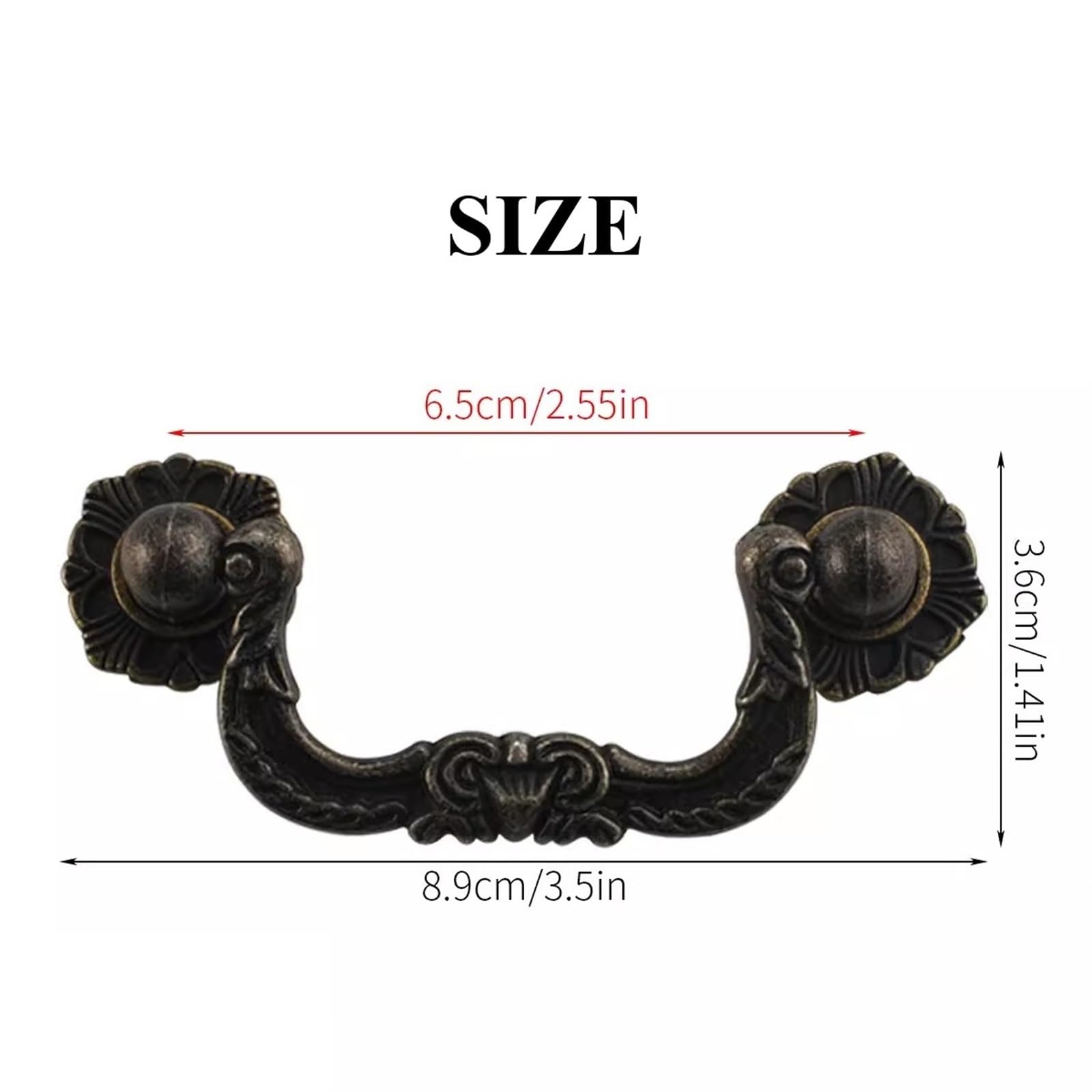 ZAANHA 10pcs 3.5 Inch Vintage Dresser Drawer Pull Handles for Kitchen Cabinet Drop Bail Pulls Handles Drop Bail Pull Handle