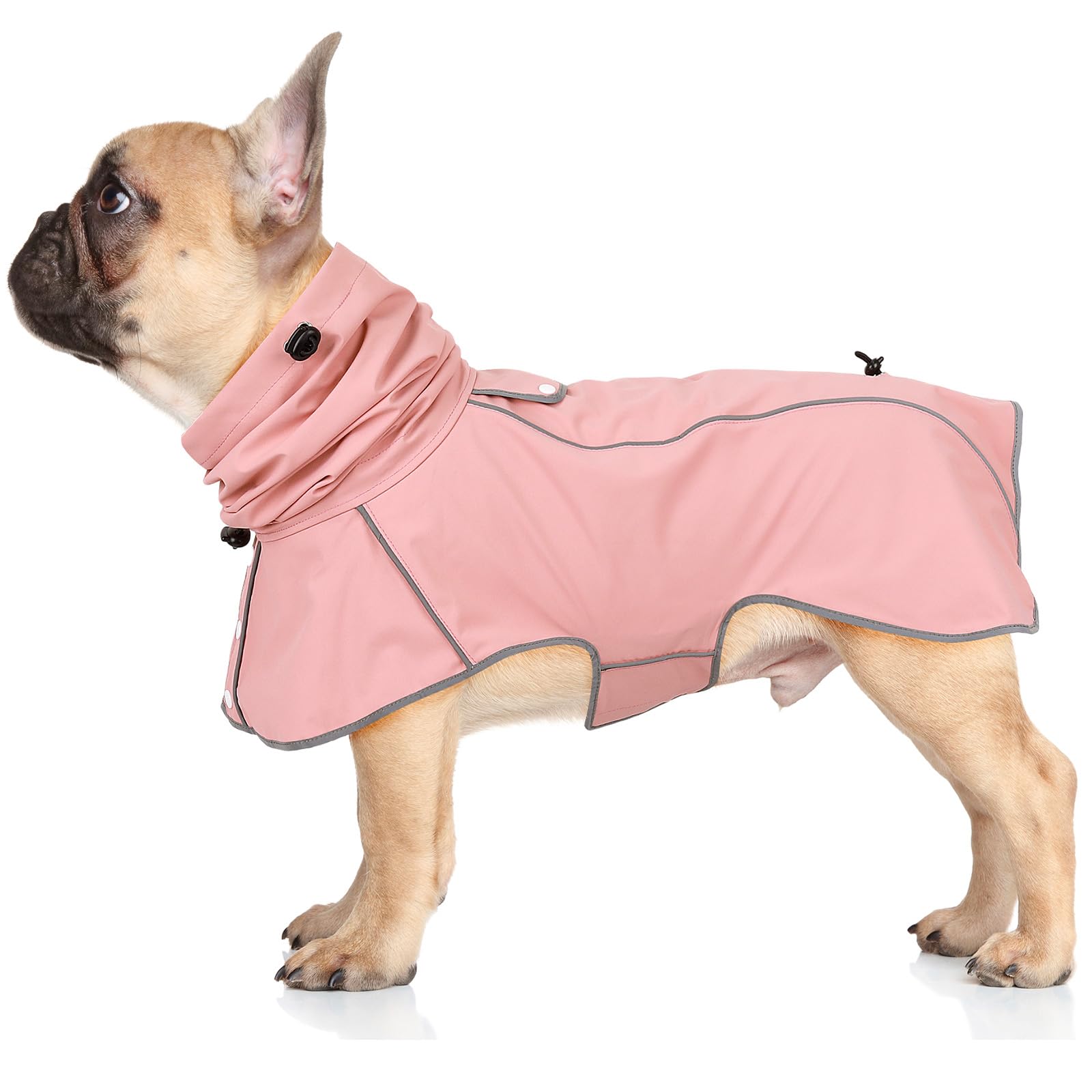 Hunderegenmantel - Wasserdichter Regenjacke für Hunde, Einstellbare Regenmantel für Mittlere, Große und Extra Große Hunde, Polyester, Rosa, M