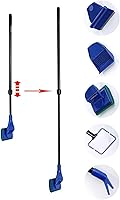 Vista 1 de Kit de limpieza 5 en 1 para acuario/pecera, raspador de algas, red de pescado, esponja, tenedor de plantas, rastrillo de grava, longitud ajustable