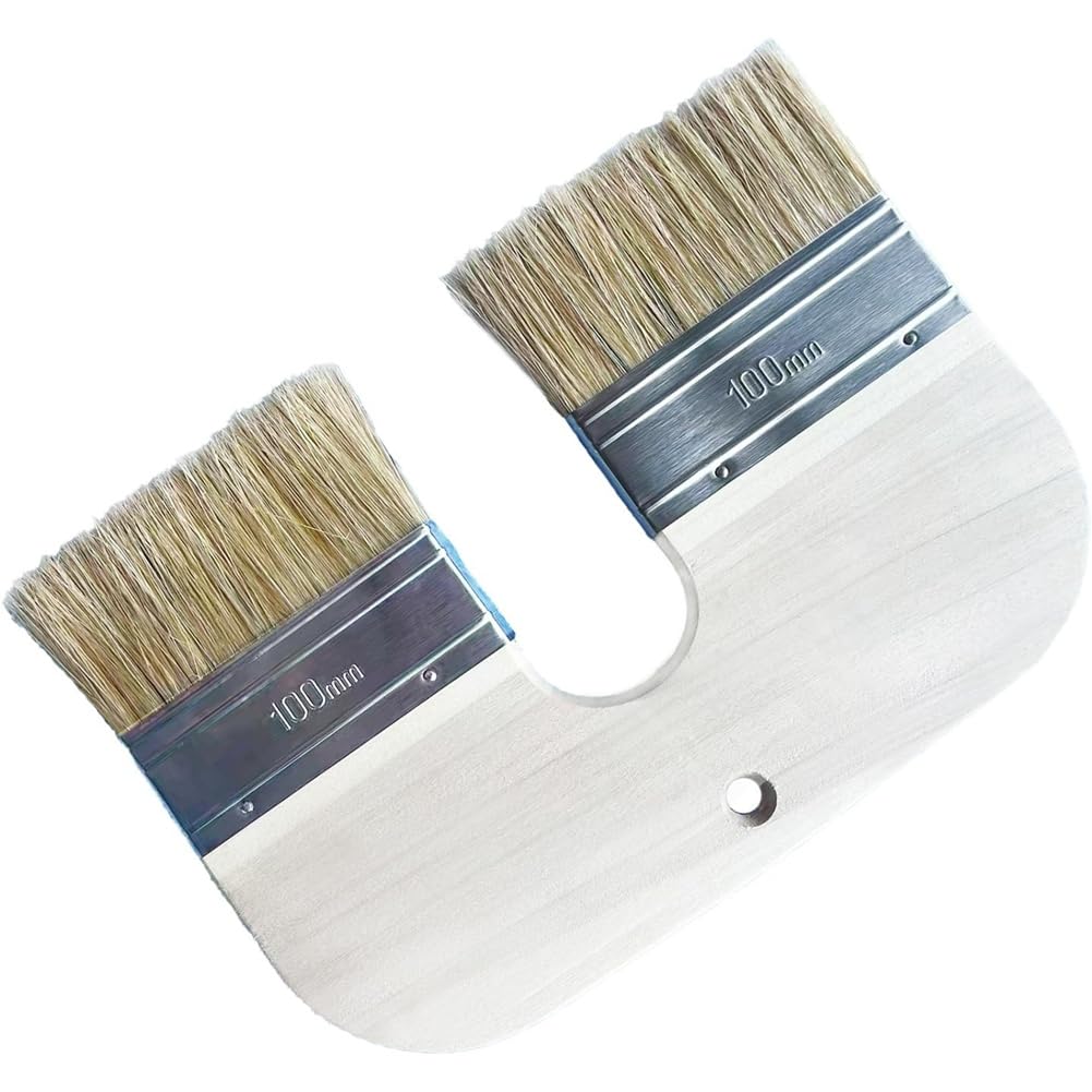 UDSKNV[KSL Double Bristle U-Shaped 4-Inch Natural Bristle for Limewash Brush for Limewash on Brick& Interior Wall Applications