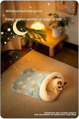 Miniatura 6 de Cozy Sleeping Bag for Cats, Plush Warming Cave Bed, Secure Hideaway for Kittens & Adult Cats, Lightweight Portable Pet Nest, Winter Comfort