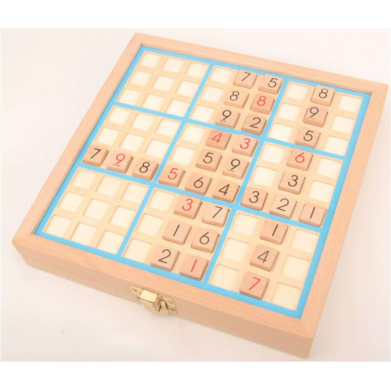 Rompecabezas Sudoku Madera Montessori 4 en 1 con Caja Almacenamiento | Juego de Mesa Sudoku, 4/6/9 Cuadrículas Juego de Lógica de Números, Juguete Educativo para Aprendizaje de Matemáticas