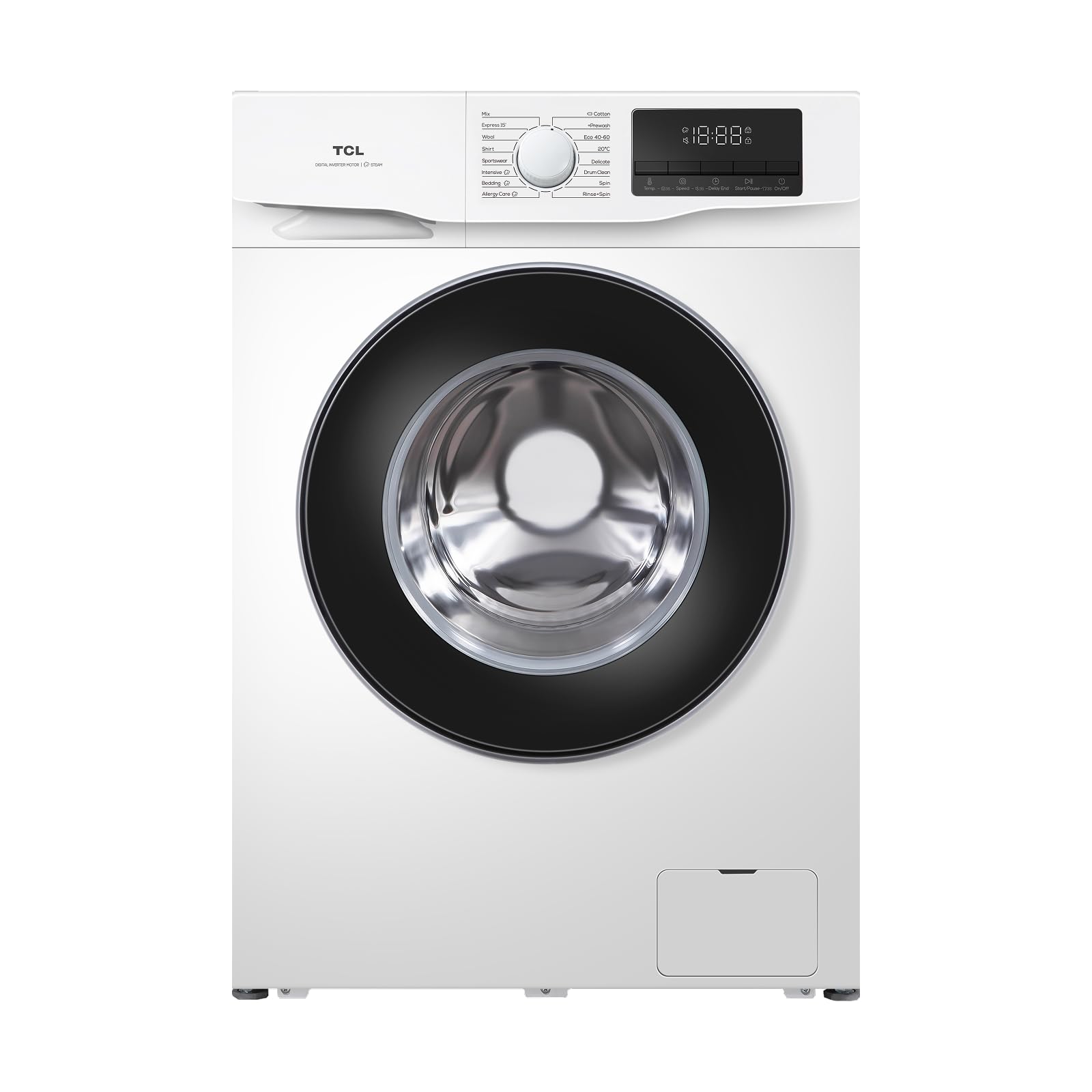TCL 6kg B Class Energy-Saving Front Load Washer - 1000rpm Fast Spin, Ultra Slim, Multi-Mode Steam Care & Anti-Bacteria, Safety Features Included - 2