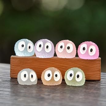 21 Pieces Cute Soot Sprites Car Rear View Mirror Accessories Mini Luminous Cartoon Soot Figures Decoration for Car Mirror Dashboard Interior Decoration Car Ornament Funny Gifts for Everyone