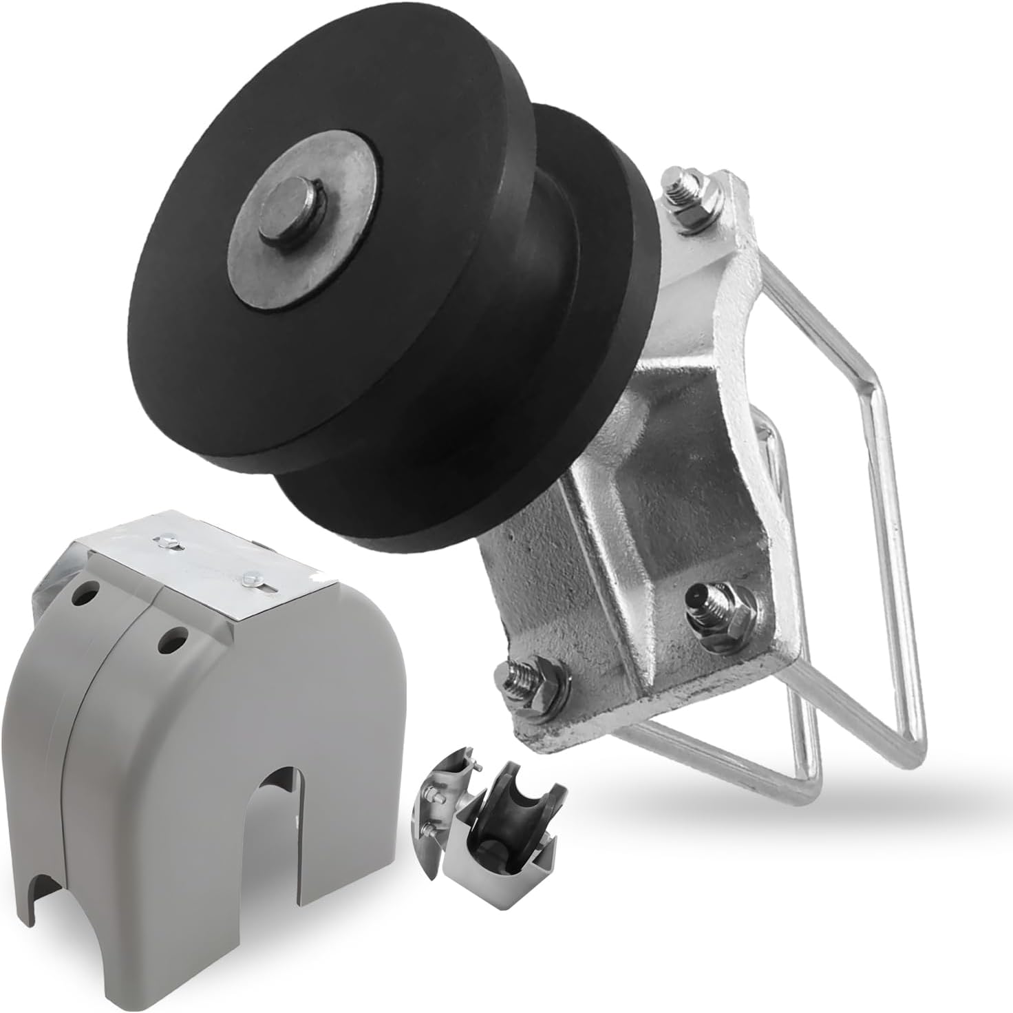 4" Square Post x 2" Chain Link Fence Gate Frame-Cantilever Gate Wheels Cantilever Slide Gates Cantilever Gate Rollers (B - 4" Square Post with Covers - 1Pack)