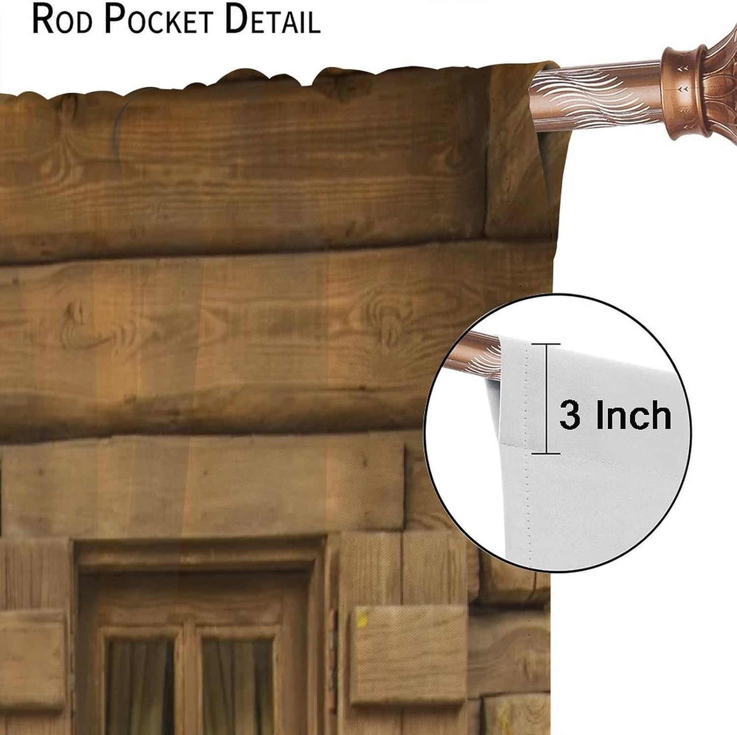 Western Curtains,Old Wheel Rustic Wooden House Countryside Vintage Theme Blackout Rod Pocket Window Drapes for Living Room Bedroom Kitchen Bathroom Decor W42xL45in