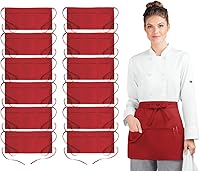 Vista 13 de Server Aprons with 3 Pockets, 100% Polyester Waist Apron with Pockets, 24x12 Inche Waitress Apron with Pockets
