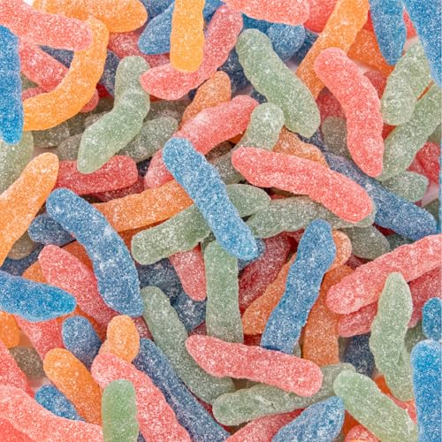 Sour Gummy Worms | 2 Pound Bag | Soft and Chewy Sour Candy Bulk | Assorted Fruit Flavors Gummi Worms for Party Favors and Candy Buffets | Gelatin Free Jellies