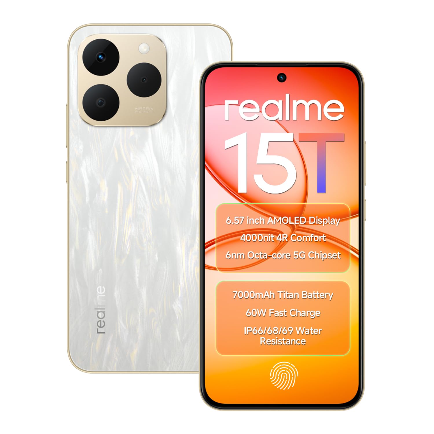 realme 15T 5G Smartphone 7000mAh Battery 6.57 inch 120Hz AMOLED Display 128GB ROM 8GB RAM 60W Fast Charge, IP69 Water Resistance Support Fingerprint GPS Bluetooth Dual Stereo Speakers (Flowing Silver)-picture-10
