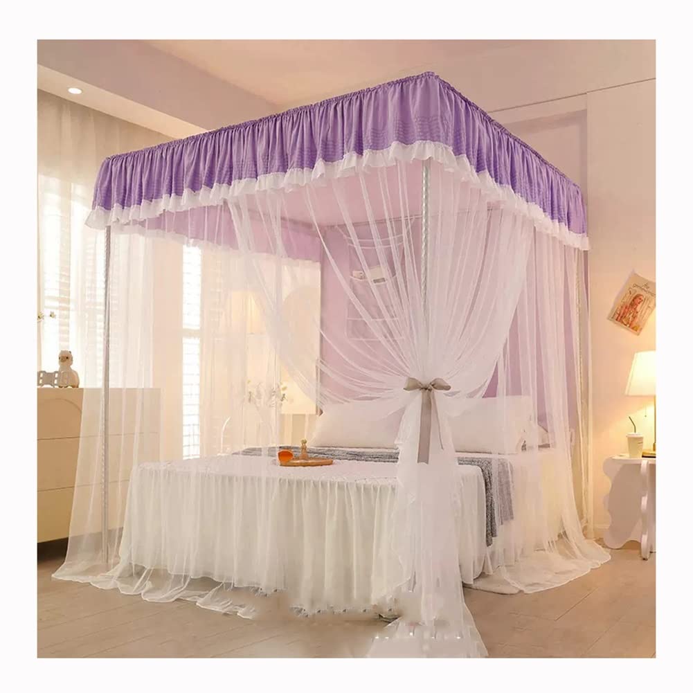 Moustiquaire baldaquin violette avec support pour en finir avec les moustiques