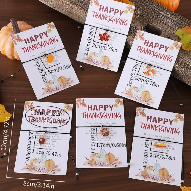 XAM Thanksgiving Wish Bracelet With Cards - Fall Leaf, Turkey, and Pinecone Jewelry for Women, Perfect for Holiday Gifts image 4