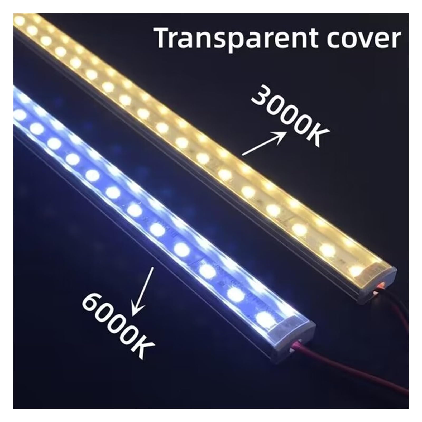 1-10 PCS LED Starrer Streifen DC12V 50CM 20 Zoll SMD5730 36LEDs U/V-förmiger Flacher LED-Aluminiumkanal Starrer Streifen for Innenbeleuchtung(3PCS,U Milky Cover 3000K)