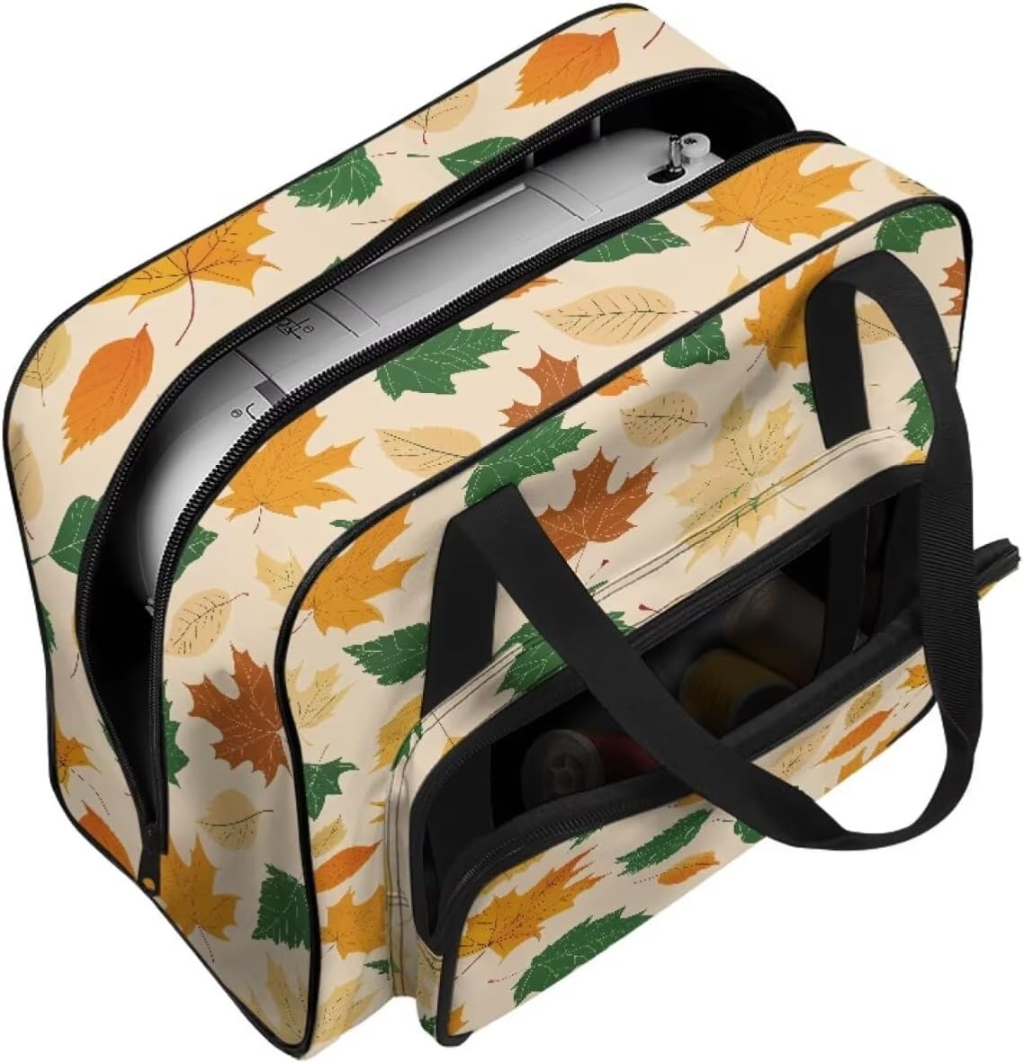 Fall Sewing Machine Case Carrying Case Fall Decorations Maple Leaf Sewing Machine Bag Universal for Most Standard Sewing Machines and Sewing Accessories