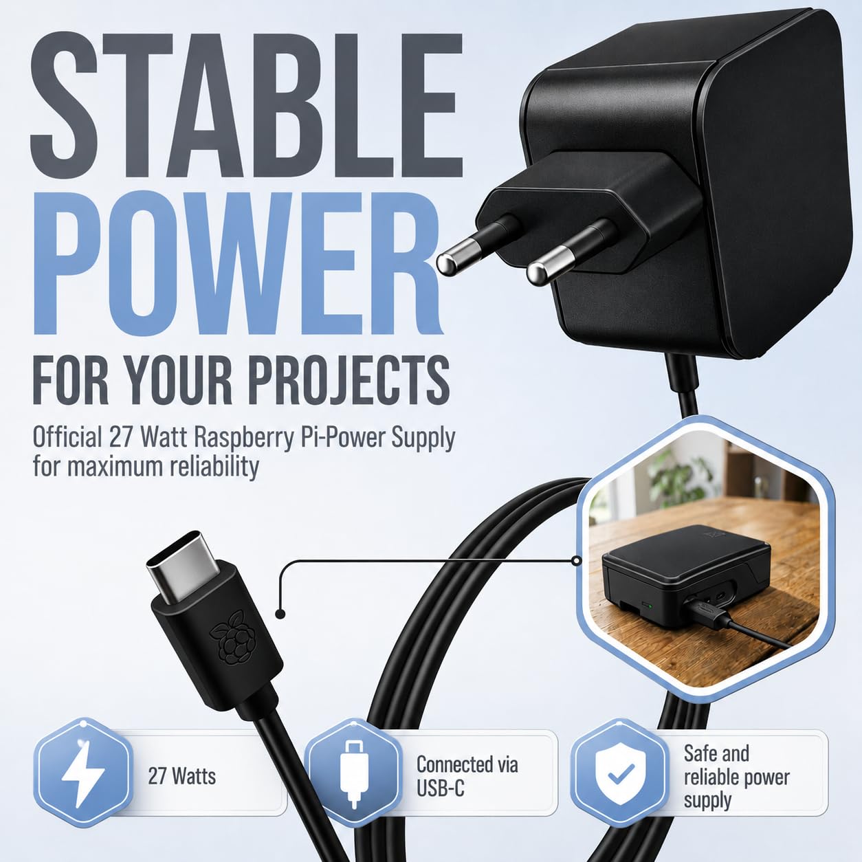 db-tronic Raspberry Pi 5 8 GB Starter Kit | Czarna edycja 64 GB | Zasilacz 27 W | Obudowa z wentylatorem | Micro HDMI 4K | idealny do Home Assistant i smart home