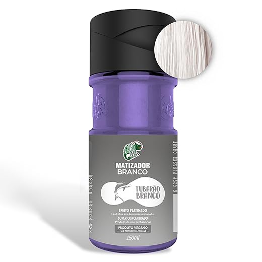 KAMALEÃO COLOR Matizador Branco Tubarão Branco - Neutralizador de Tons Levemente Amarelados - Efeito Platinado - Para Cabelos Loiros e Coloridos - 150ml