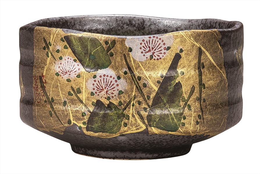 Amazon｜ナカマル『九谷焼』抹茶碗・金箔梅 K9-885｜抹茶碗 オンライン通販