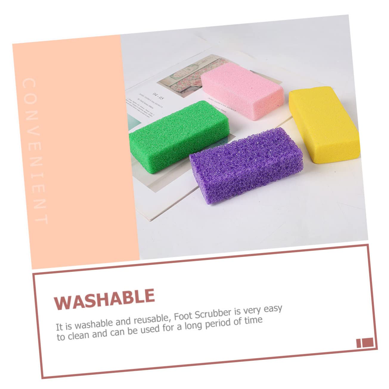 Healeved 24piezas Exfoliantes De Pies De Pómez Para Cuidado Podal Herramientas De Pedicura Reutilizables y Lavables Diseño Práctico y Ligero Para Pies Suaves y Saludables