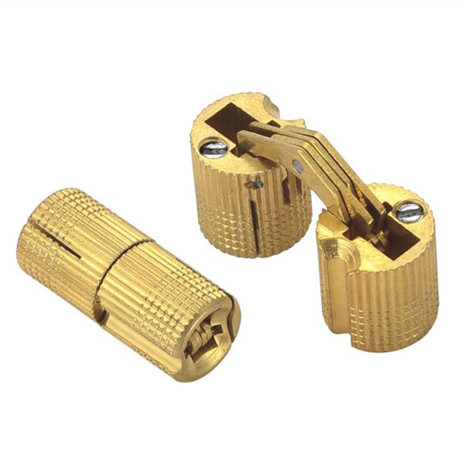Shundeed 18Mm 8- Copper Brass Furniture Hinges, Cylindrical Hidden Cabinet, Hidden Invisible Door Hinges For Hardware Gift Boxes, Cabinets(18Mm)