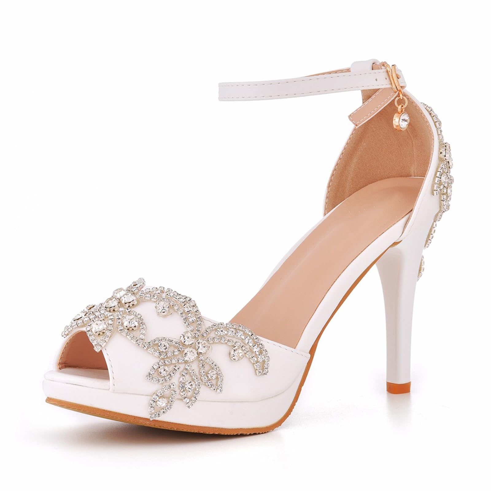 Scarpe da Sposa Peep Toe Tacchi Alti Sandali Donne Scarpe da Sposa da Festa 10 CM