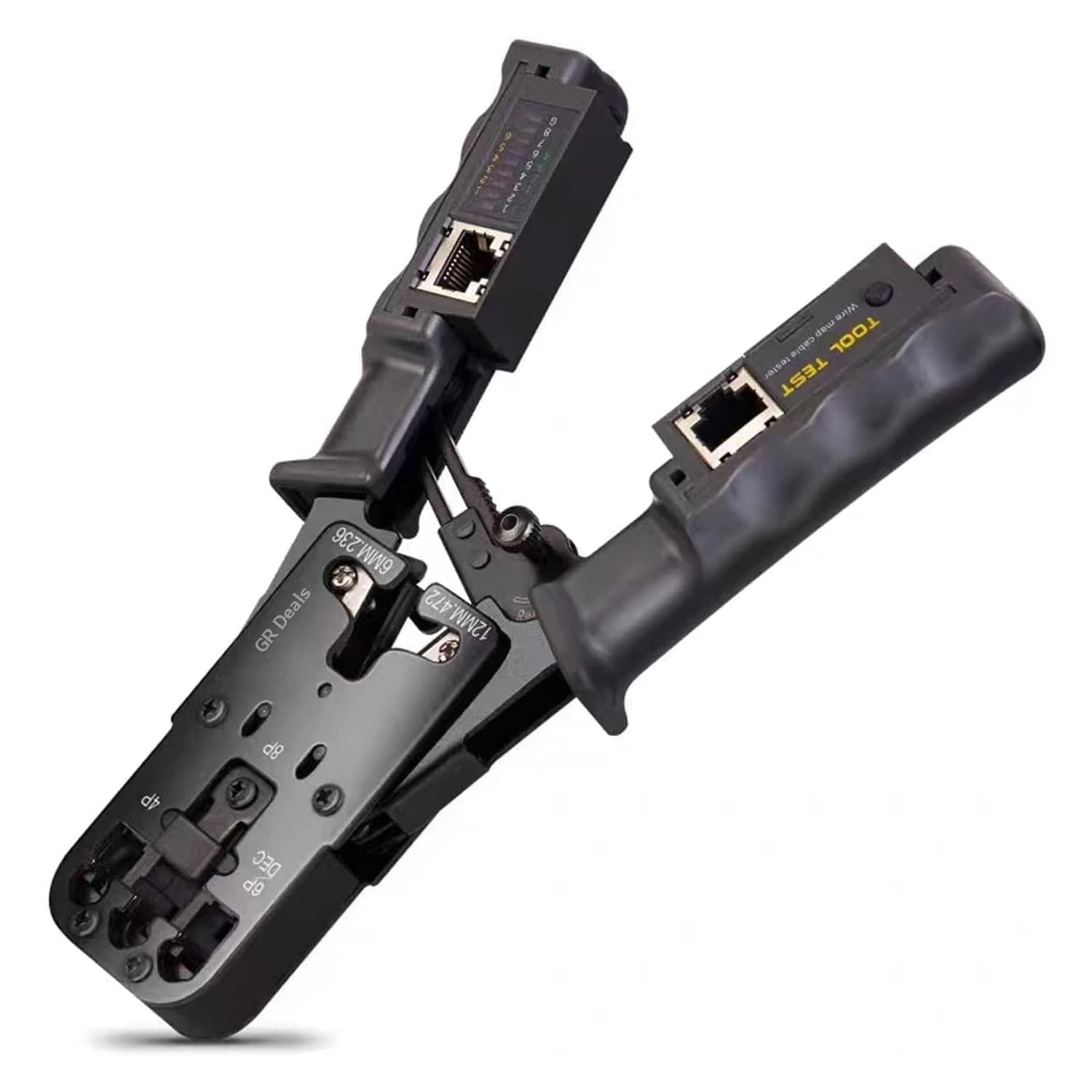GR Deals 2 in 1 RJ45 Heavy Duty RJ45 Crimping Tool,Network Crimper Tool RJ45 Modular Plug,Cat6,5 Cat5e Stripping Cutting Crimping Network Cable Tester All-in-One Crimp.-image-43