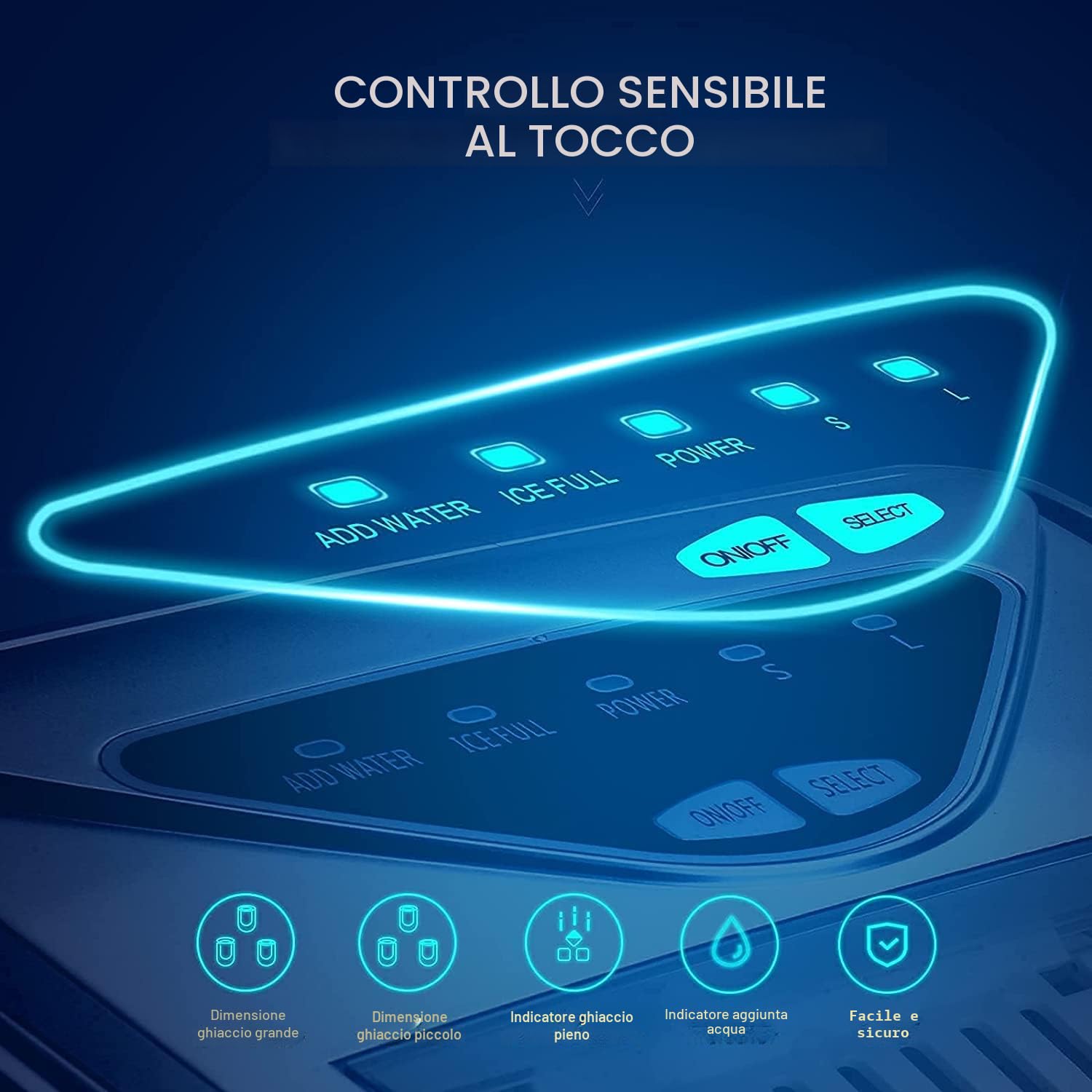 Macchina Ghiaccio Macchina per Ghiaccio da Banco, Macchina per Ghiaccio Autopulente, 9 Cubetti Pronti in 6 Minuti, 15KG in 24 H Macchina del Ghiaccio Portatile per Casa/Cucina/Ufficio/Bar
