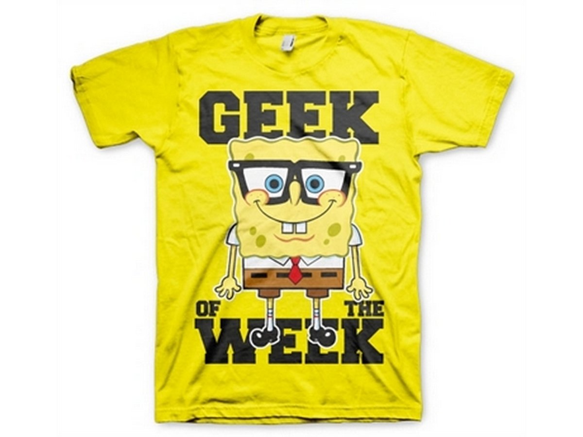 Spongebob Squarepants Men's Yellow Geek Of The Week T-Shirt Official Merchandise