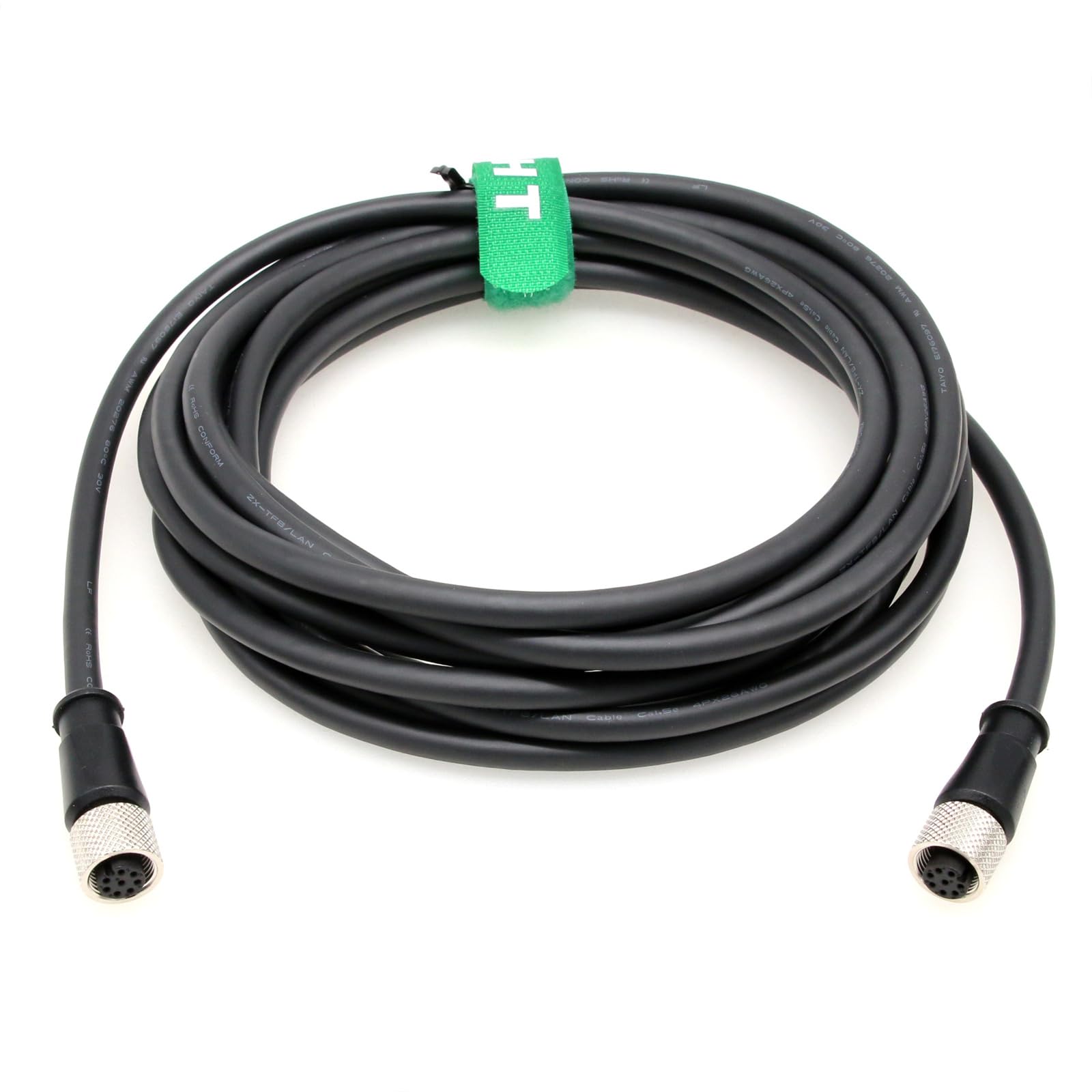 HangTon 8-pinowy kabel żeński do Humminbird Ethernet Switch Network HELIX 12 15 Fish Finder, ekranowany PVC wodoodporny CAT.5e 2m