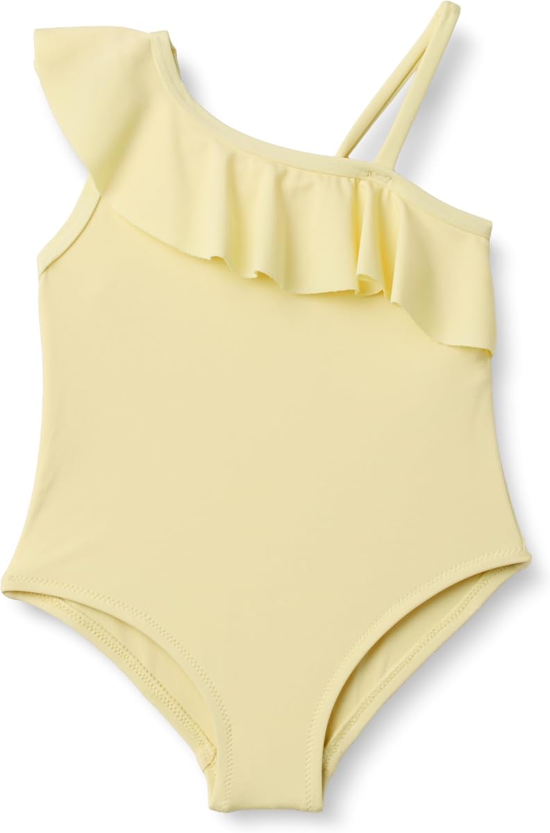 Girls and Toddlers' Asymmetric Frill One-Shoulder One-Piece Swimsuit