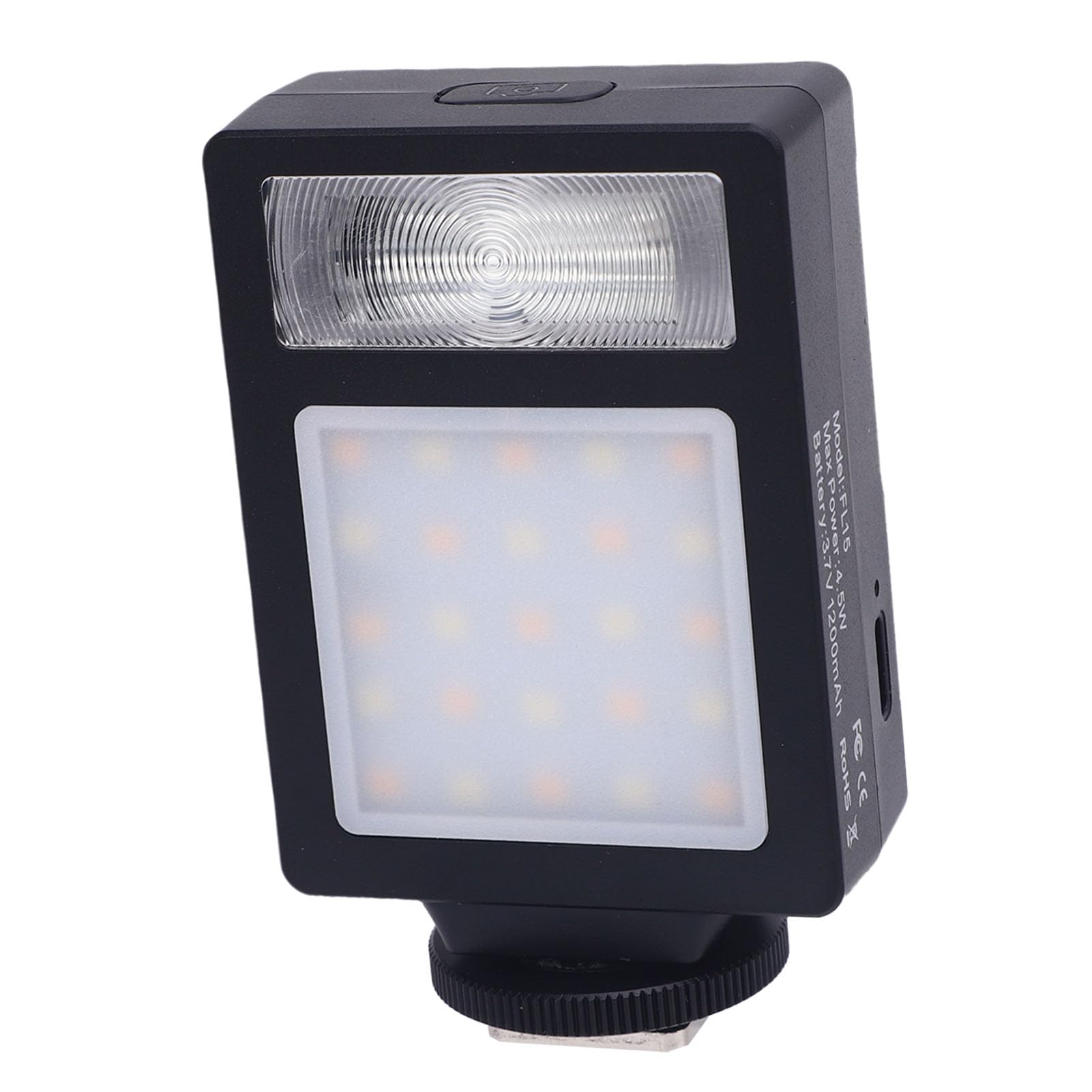 Luce Video a LED, Luce della Fotocamera Portatile, Illuminazione Fotografica CRI95 + 2500-9000K con Supporto per Scarpe Calde per Selfie, Streaming Dal Vivo, Ricaricabile da 1200 MAh