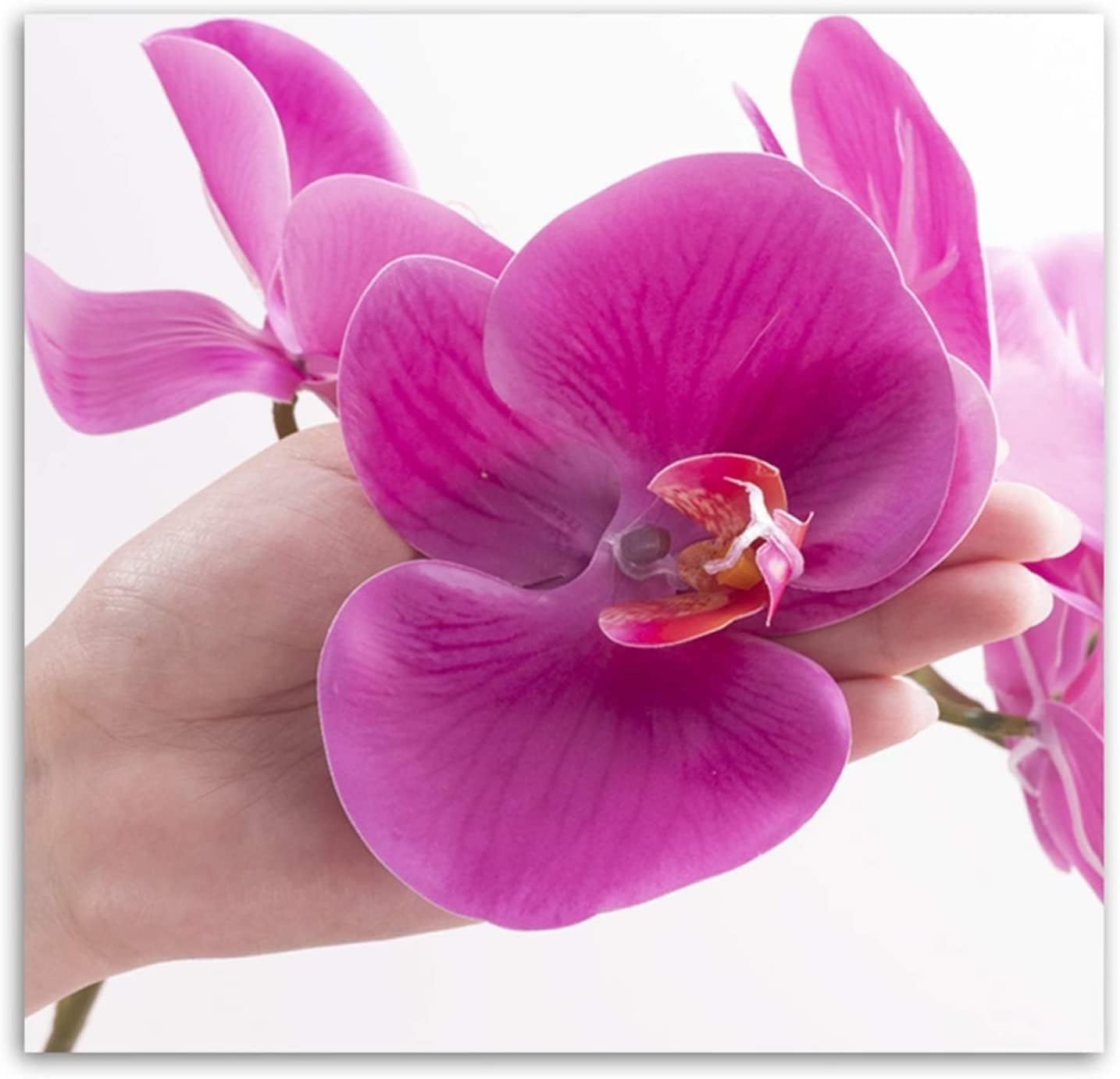 Orquídea Artificial De 68 Cm con Jarrón De Cerámica, Flores Artificiales De Phalaenopsis En Maceta, Flores Artificiales Modernas De Imitación,